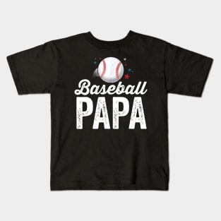 Baseball Papa Dad Father Grandpa Men Kids T-Shirt